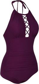 img 2 attached to 👙 Firpearl Women's Halter Swimwear | Women's Clothing, Swimsuits & Cover-Ups