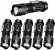 q5 led tactical flashlight, pocketman 6 pack, 7w 300lm sk-68 mini light black with 3 modes logo
