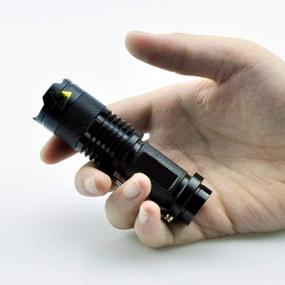 img 1 attached to Q5 LED Tactical Flashlight, Pocketman 6 Pack, 7W 300LM SK-68 Mini Light Black With 3 Modes