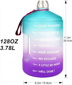 img 3 attached to Motivational Fitness Water Bottle - 1 Gal Capacity With Time Marker/Drink More Daily/Clear BPA-Free Design - Boost Hydration And Wellness Goals
