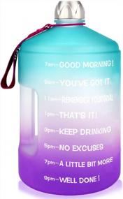 img 4 attached to Motivational Fitness Water Bottle - 1 Gal Capacity With Time Marker/Drink More Daily/Clear BPA-Free Design - Boost Hydration And Wellness Goals