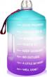 motivational fitness water bottle - 1 gal capacity with time marker/drink more daily/clear bpa-free design - boost hydration and wellness goals logo