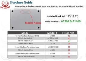 img 3 attached to MacBook Air, 13 дюймов, модель A1466/A1369, 2 в 1, кристально чистый жесткий чехол с силиконовой крышкой для клавиатуры, совместимый с UESWILL (зеленый)