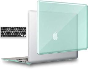 img 4 attached to MacBook Air 13 Inch Model A1466/A1369 2In1 Crystal Clear Hard Shell Case With Silicone Keyboard Cover - UESWILL Compatible (Green)