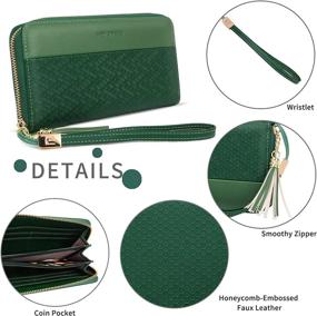 img 2 attached to Womens Wallets Pockets Honeycomb Embossed Pattern Women's Handbags & Wallets and Wallets