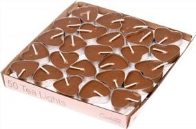 img 4 attached to 50Pcs Brown Mini Tea Light Scented Heart Candles Home Decor Aroma Set