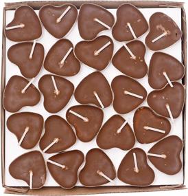 img 3 attached to 50Pcs Brown Mini Tea Light Scented Heart Candles Home Decor Aroma Set