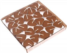img 2 attached to 50Pcs Brown Mini Tea Light Scented Heart Candles Home Decor Aroma Set