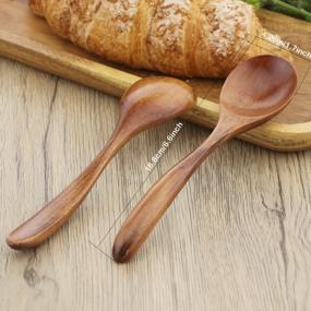 img 3 attached to ADLORYEA 6-Piece Handmade Wooden Spoons For Versatile Food Options, Natural Wood Spoon For Soup, Coffee, Salad Desserts, Chips, Snacks, Cereal, And Fruit