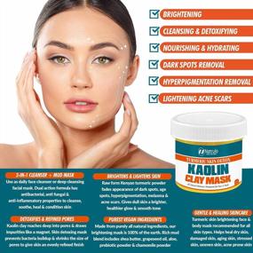 img 3 attached to Natural Turmeric Kaolin Clay Mask For Face & Body - Detoxifying, Nourishing, And Brightening Skin - Ideal Mud Masque For Acne Scars - Non-GMO, Vegan, All-Natural Formulation