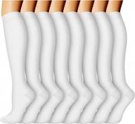 eight pairs of actinput compression socks for women & men - 15-20mmhg support for nurses, medical professionals, runners, and athletes logo