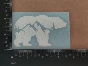 img 2 attached to 🐻 Bear Decal Set of 4: Bear Mountain Silhouette, Momma Bear and Cubs, Walking, Mountain Bear (White, Small ~3.5&#34;) - Enhanced SEO