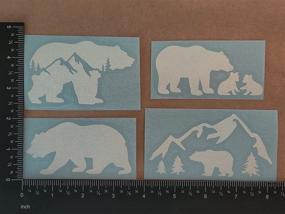 img 3 attached to 🐻 Bear Decal Set of 4: Bear Mountain Silhouette, Momma Bear and Cubs, Walking, Mountain Bear (White, Small ~3.5&#34;) - Enhanced SEO