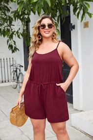 img 3 attached to Plus-Size Summer Style: Adjustable Spaghetti Strap Jumpsuit With Pockets