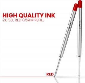 img 3 attached to BASTION Gel Ink Refill Set: Luxurious & Deeply Pigmented Metal Cartridge Multi Color Combo For Bolt-Action Pens - Fine Point (Black, Red, Blue)