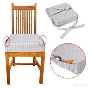 img 2 attached to 🌟 Sumnacon Chair Increasing Cushion - Portable Dismountable Highchair Booster for Baby Toddler Kids - Grey Star