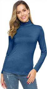 img 4 attached to Stay Chic And Cozy With POPZONE Women'S Lightweight Turtleneck Pullover Tops!