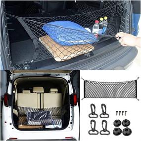 img 2 attached to 🚗 Versatile Adjustable Car Rear Mesh Cargo Organizer & Storage Net with Hooks - Perfect for Car, SUV, and Truck!