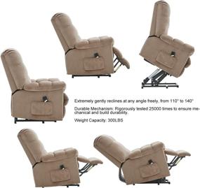 img 3 attached to YANXUAN Power Lift Recliner Chair For Elderly With Heavy Duty Frame Support And Antiskid Fabric Sofa Cloth - Khaki