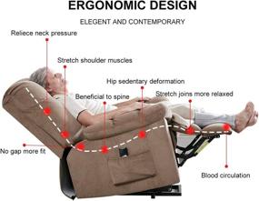 img 2 attached to Кресло-реклайнер YANXUAN Power Lift для пожилых людей с прочной рамой и противоскользящей тканевой тканью для дивана - хаки