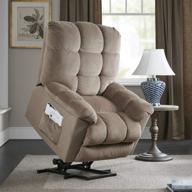 yanxuan power lift recliner chair for elderly with heavy duty frame support and antiskid fabric sofa cloth - khaki logo