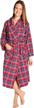 lightweight 100% cotton bathrobe for women: everdream flannel robe with shawl collar logo