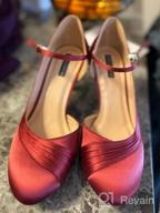 картинка 1 прикреплена к отзыву Stylish ERIJUNOR Kitten Heels: Comfortable Low Heel Satin Evening Dress Wedding Shoes with Ankle Strap for Women от Thunder Ballman