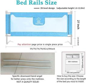 img 3 attached to 🛏️ GearKing 78''L Bed Rail for Toddlers: Extra Long and Tall Baby Bed Rails Guard for Twin, Full, Queen, King Size Beds