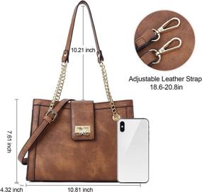 img 1 attached to Дизайнерские кожаные сумки-сэтчел для женщин - CLUCI Сумки, кошельки, сумки через плечо и через плечо