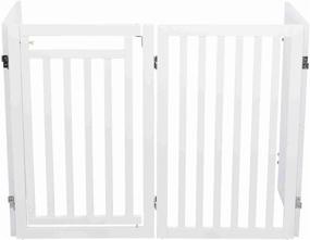 img 3 attached to 🐾 TRIXIE Freestanding 4-Panel Pet Gate: Foldable Barrier Fence, Convertible Pen, 32-in Tall, Walk Through Door - White