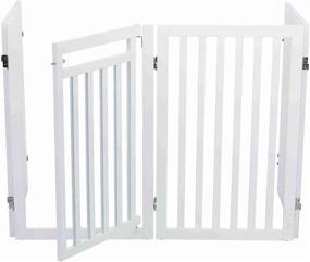 img 1 attached to 🐾 TRIXIE Freestanding 4-Panel Pet Gate: Foldable Barrier Fence, Convertible Pen, 32-in Tall, Walk Through Door - White