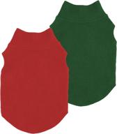 🐶 fitwarm 2-pack fleece dog clothes: comfy pet shirts for dogs – red green xs логотип