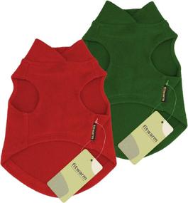 img 2 attached to 🐶 Fitwarm 2-Pack Fleece Dog Clothes: Comfy Pet Shirts for Dogs – Red Green XS