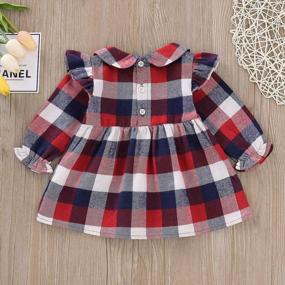 img 2 attached to Adorable Plaid Ruffle Baby Girl Dresses For 0-18 Months By MOLYHUA