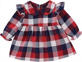 img 4 attached to Adorable Plaid Ruffle Baby Girl Dresses For 0-18 Months By MOLYHUA