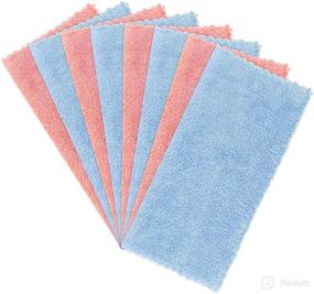 img 3 attached to 🧽 8 Pack of CHOOBY Super Absorbent Coral Fleece Dish Towels – Fast Drying Kitchen Rags, Nonstick Oil Dish Cloths, Reusable Tea Towels, and Ultra Soft Bar Towels