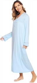 img 1 attached to Cozy & Stylish Women'S Nightgowns: Vlazom Long Sleeve Housecoat With Pockets - S-XXL