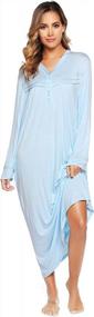 img 3 attached to Cozy & Stylish Women'S Nightgowns: Vlazom Long Sleeve Housecoat With Pockets - S-XXL