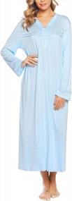 img 4 attached to Cozy & Stylish Women'S Nightgowns: Vlazom Long Sleeve Housecoat With Pockets - S-XXL