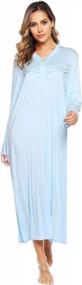 img 2 attached to Cozy & Stylish Women'S Nightgowns: Vlazom Long Sleeve Housecoat With Pockets - S-XXL