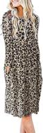 👗 auselily womens pleated leopard dress: stylish clothing with pockets logo