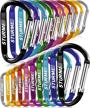 aluminum d ring shape carabiner keychain hook 20 pack, clip for keys and accessories logo