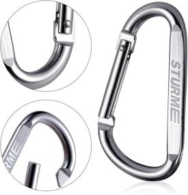 img 2 attached to Aluminum D Ring Shape Carabiner Keychain Hook 20 Pack, Clip For Keys And Accessories