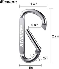 img 1 attached to Aluminum D Ring Shape Carabiner Keychain Hook 20 Pack, Clip For Keys And Accessories