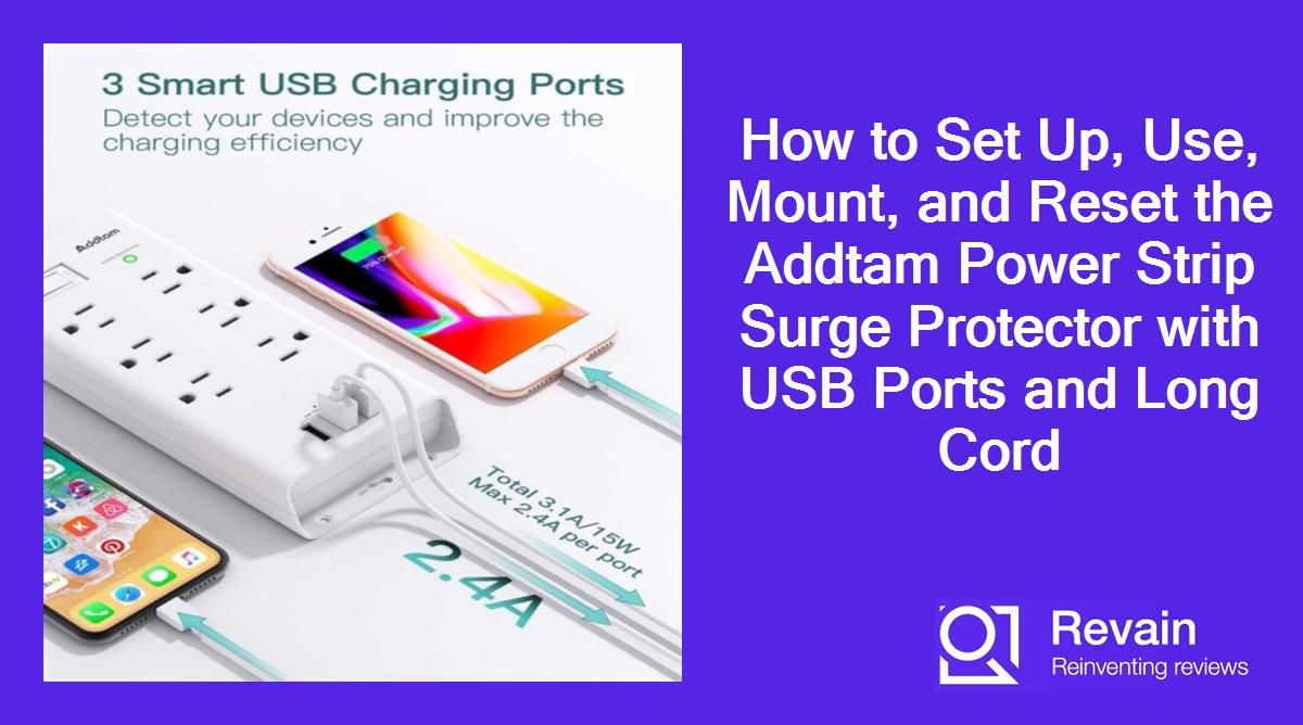 Article How to Set Up, Use, Mount, and Reset the Addtam Power Strip Surge Protector with USB Ports and Long Cord