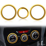 🔘 gold ac climate control knob ring covers for subaru crosstrek 2018-2023 / impreza 2017-2022 / forester 2019-2022 interior - car air condition switch volume control trim accessories logo