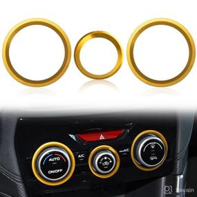 img 4 attached to 🔘 Gold AC Climate Control Knob Ring Covers for Subaru Crosstrek 2018-2023 / Impreza 2017-2022 / Forester 2019-2022 Interior - Car Air Condition Switch Volume Control Trim Accessories