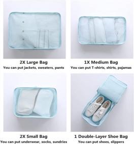 img 2 attached to Эффективно организуйте свой багаж с набором из 6 предметов для путешествий и сумкой для обуви синего цвета