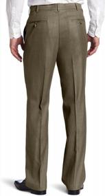 img 1 attached to Sharkskin Flat Front Dress Pants For Men By Savane