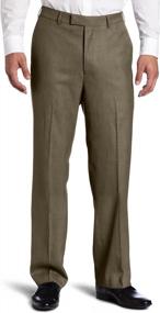 img 2 attached to Sharkskin Flat Front Dress Pants For Men By Savane